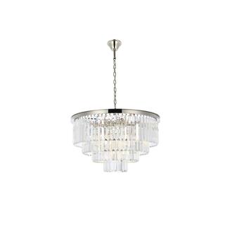 Royce Edge 17-Light Polished Nickel Chandelier
