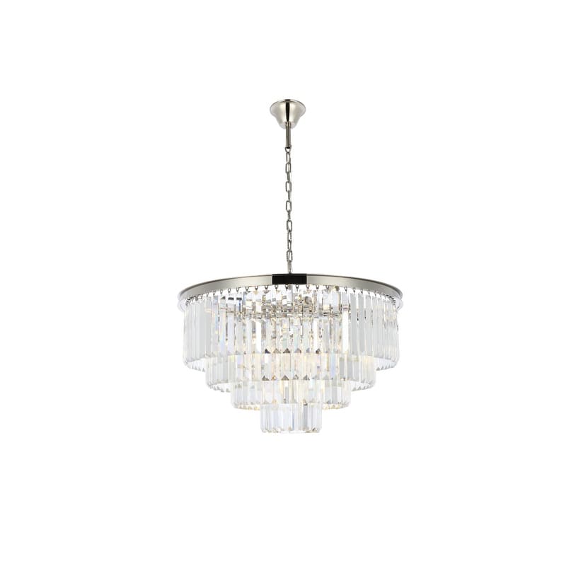 Royce Edge 17-Light Polished Nickel Chandelier