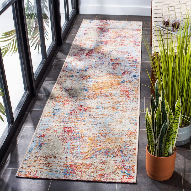 SAFAVIEH Summer Rosetraut Boho Indoor/ Outdoor Waterproof Patio Backyard Rug
