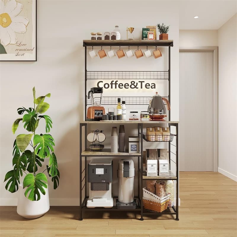 Kitchen Bakers Rack - 6.7"D x 35.8"W x 68.5"H