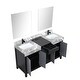 preview thumbnail 49 of 157, Lexora Zilara Bathroom Vanity Complete Set in Black and Grey with Faucet