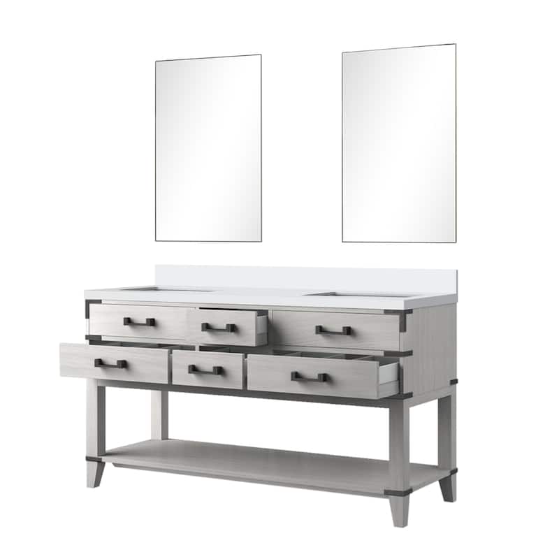 Norwalk Bath Vanity with Cultured Marble Top, Sink and Mirror