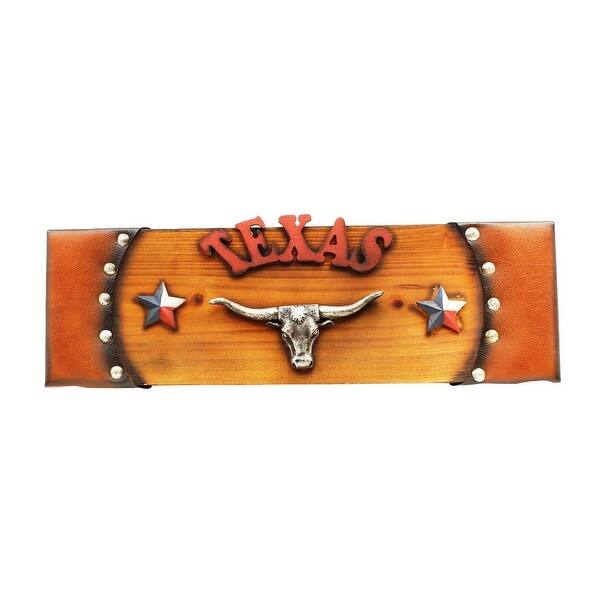 Shop M F Western Wall Decor Texas Star Longhorn Detail Brown