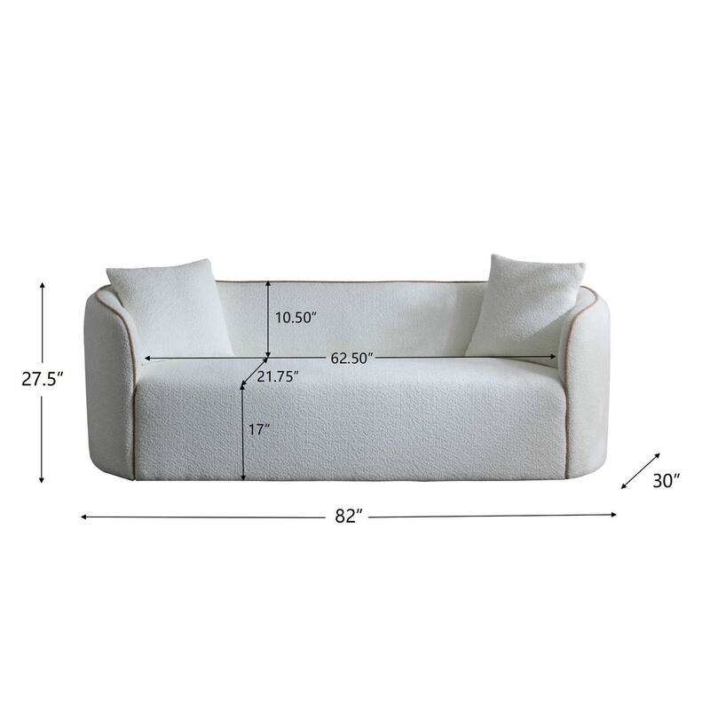 82" Fabric 3-Seater Sofa with Plush Cushions & 2 Pillows (900lb)
