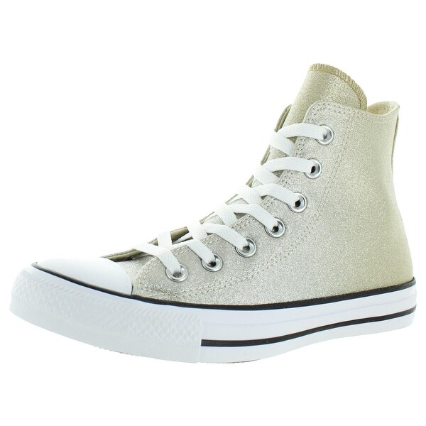converse gold and white