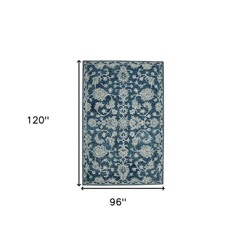 HomeRoots Floral Medallion Traditional Rectangle Area Rug