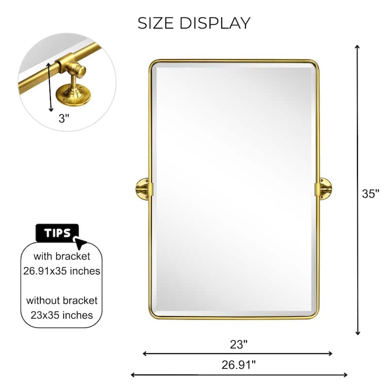TEHOME Woodvale Rectangle Vertical Metal Wall Mirrors