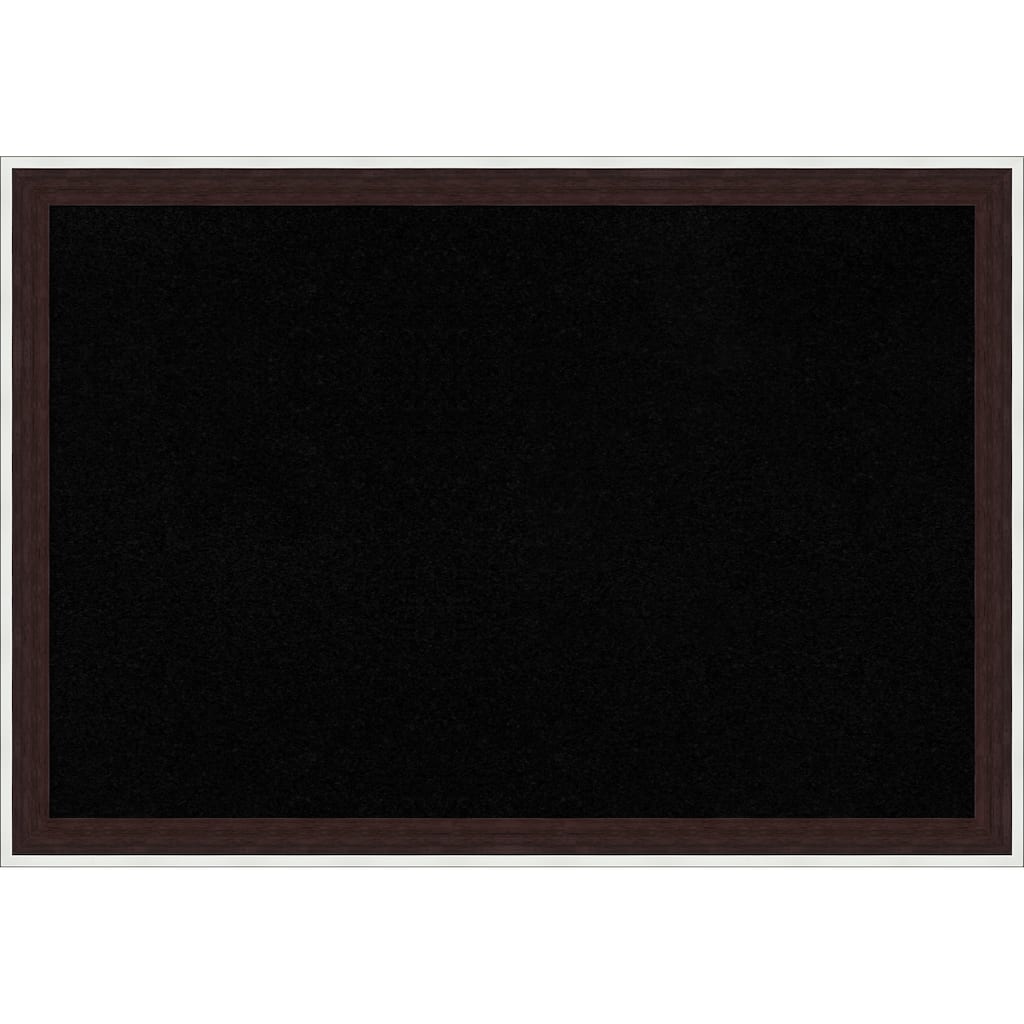 Maya Espresso Silver Framed Cork Board - Bulletin Board, Organization Board, Pin Board