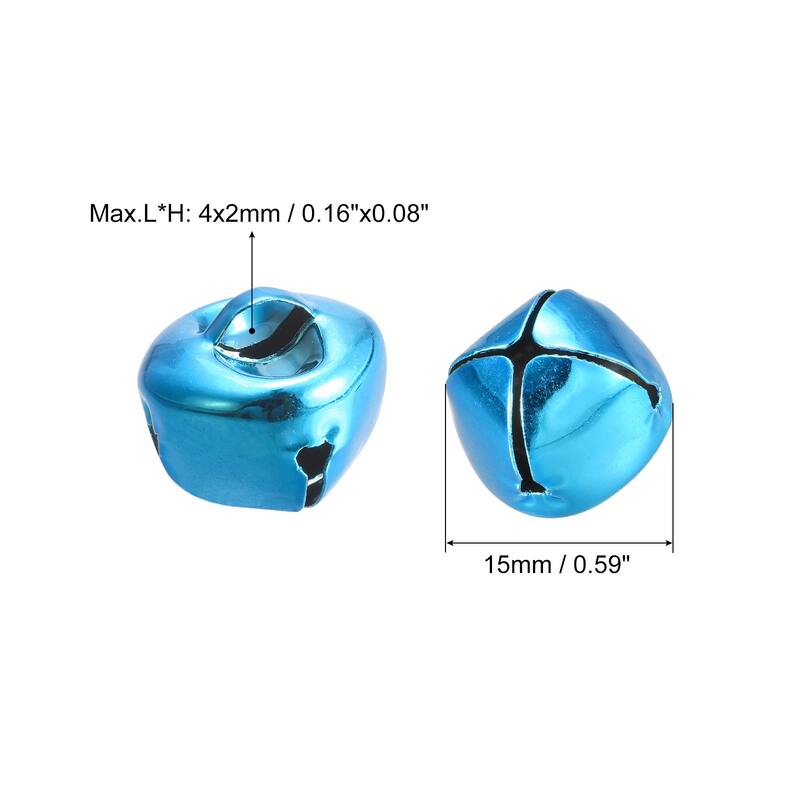 Jingle Bells, 24pcs Small Bells for Crafts DIY Christmas - Blue - 15mm