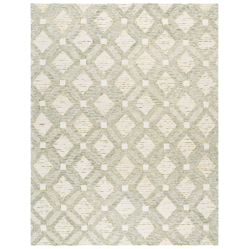 SAFAVIEH Handmade Pine Lula Modern Wool Rug - 8' x 10' - Sage/Ivory