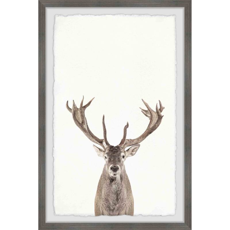 Reindeer Painting Print - Wall Art Decor - HomeStock Framed Picture for Living Room