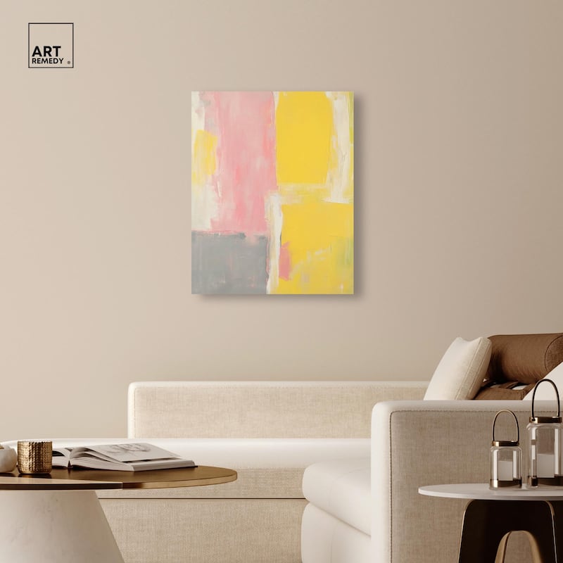 Blush and Sunshine Canvas by Art Remedy, Gallery Wrapped