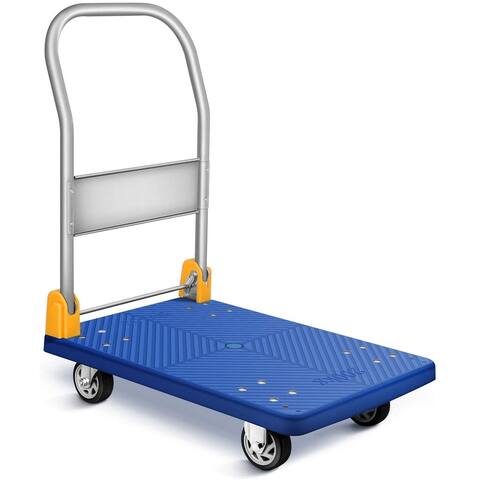 Platform Truck Foldable Push Hand Cart With 440lb Weight Capacity - 29.06*19.40*5.62INCH