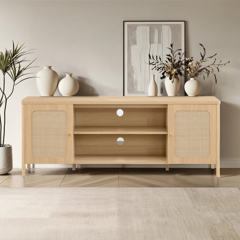 Spruce & Spring 62" Bohemian TV Stand Modern Media Console Entertainment Center