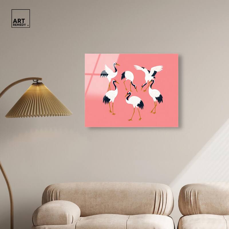 Crane Chorus Acrylic by Art Remedy, Ready to Hang