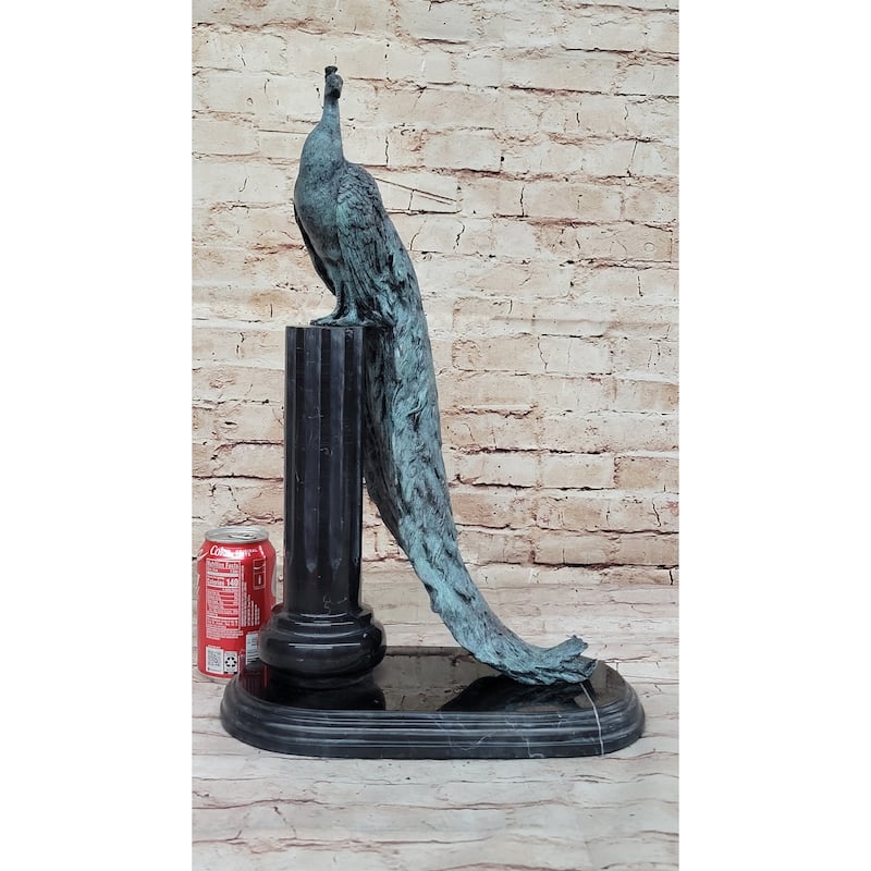 Bronze Pea Sculpture On Marble Pedestal - Elegant Decorative Art Signed Original Milo
