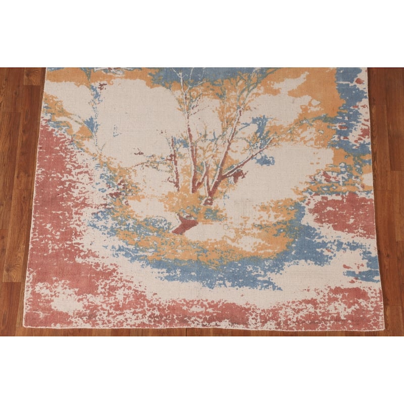 Nature Print Abstract Modern Area Rug Handmade Wool Carpet - 5'3" x 7'7"