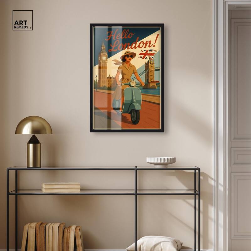 Scooter English Travel Shadowbox by Art Remedy