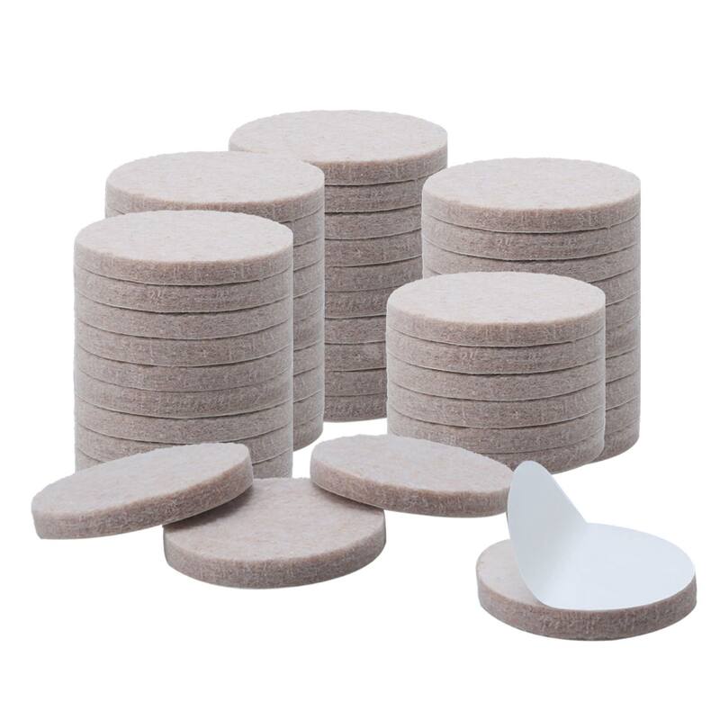 50pcs Felt Furniture Pads Round 7/8" Protector for Cabinet Legs Feet - Beige - 7/8" x 1/4"(D*T)