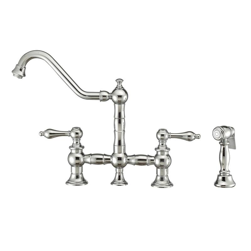 Whitehaus Vintage III Plus 1.5 GPM Widespread Faucet - Polished Chrome