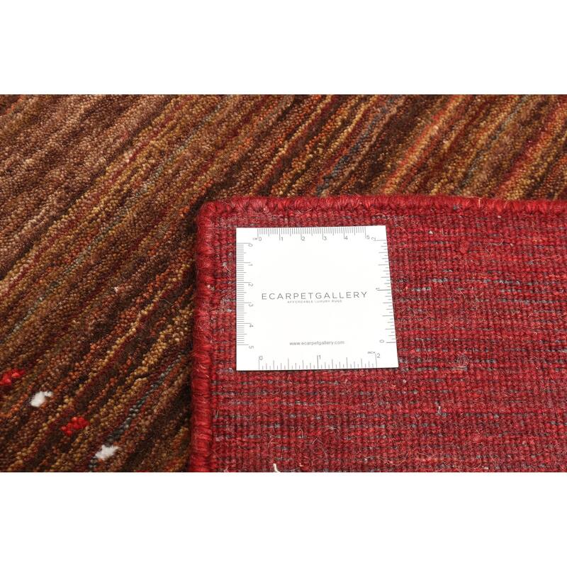 ECARPETGALLERY Hand Loomed Kashkuli Gabbeh Dark Brown Wool Rug - 4'0 x 6'1