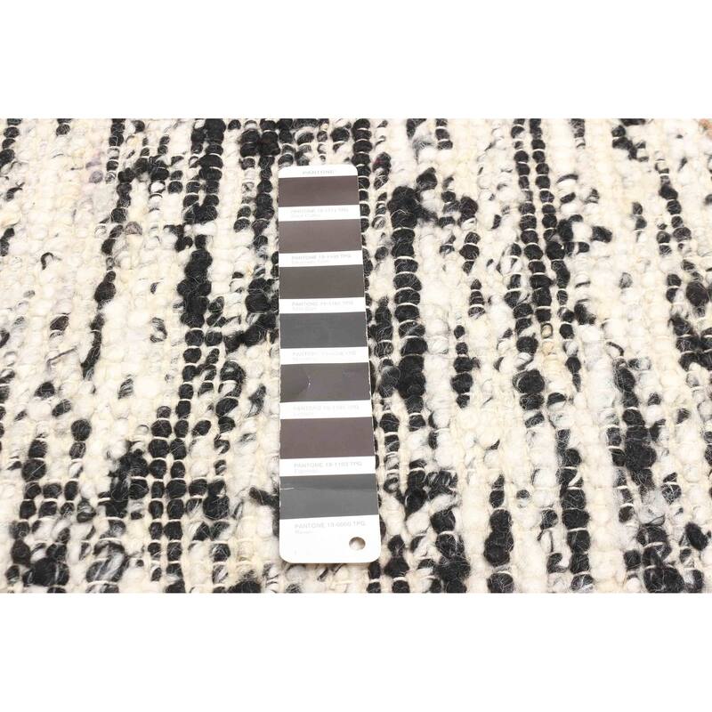 ECARPETGALLERY Braid weave Sienna Black Wool Rug - 6'1 x 9'0