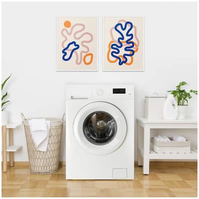 Kate and Laurel Sylvie Abstract Line Art 1 and 2 Framed Canvas Art Set by July Art Prints