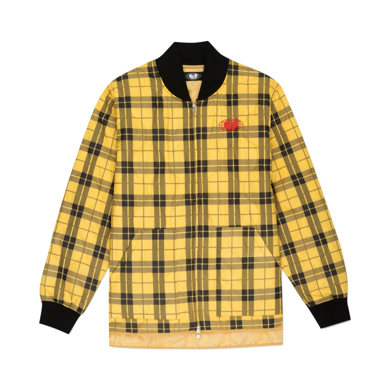 Shop Wu Wear Mens Jacket Black Yellow Size Small S Plaid Baseball