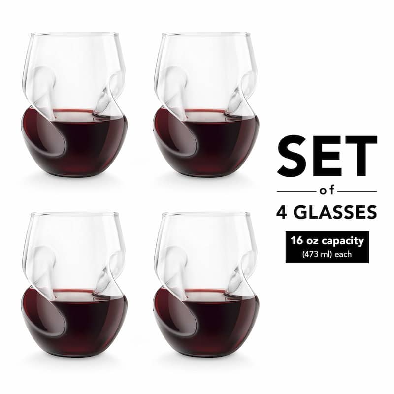 Final Touch Set of 4 Conundrum Red Wine Glasses - 16 oz