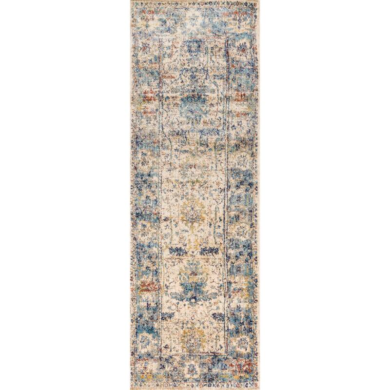 Alexander Home Contessa Traditional Ocean Floral Distressed Rug