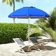 preview thumbnail 1 of 16, Outsunny 5.7' Portable Beach Umbrella with Tilt, Adjustable Height, 2 Cup Holders, Hook, Ruffled Outdoor Umbrella Blue
