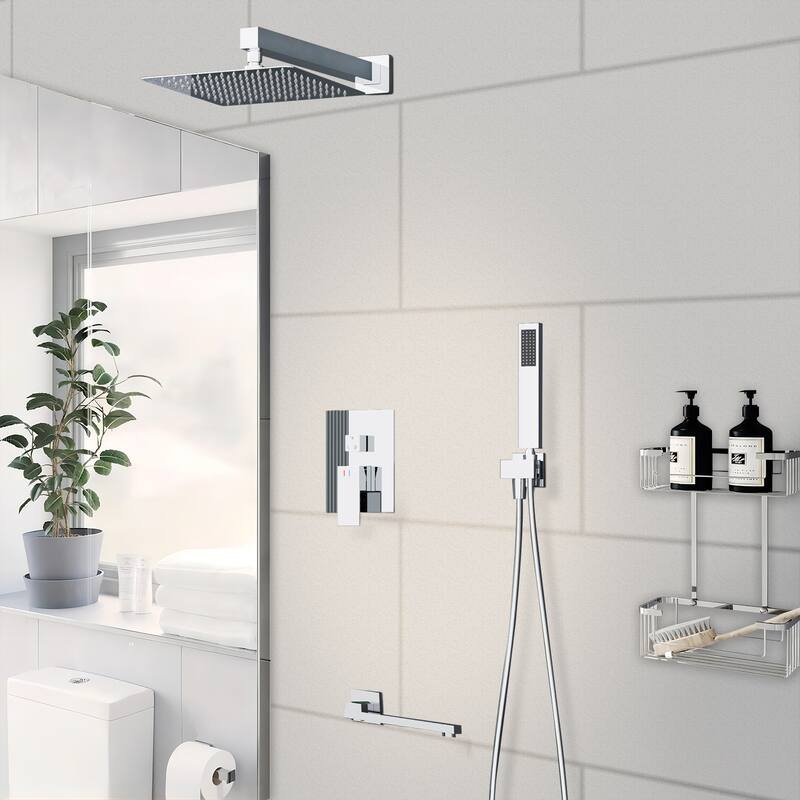 GIVINGTREE 12 inch Tub and Shower Faucet with Rough-In Valve - 12 inch