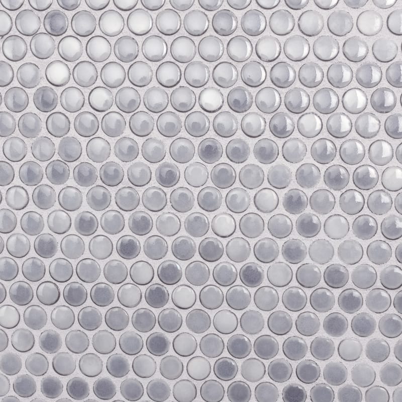 Merola Tile Hudson Penny Round Grey Eye 11-7/8" x 12-5/8" Porcelain Floor and Wall Tile