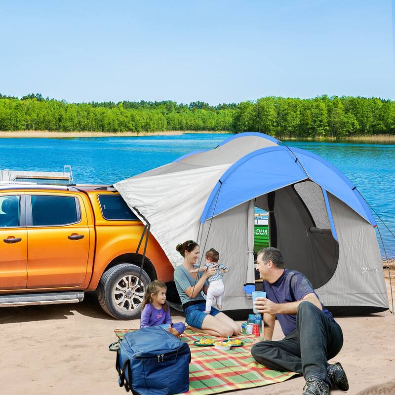 Outsunny SUV Tent, 2000mm Waterproof Truck Tent with 3 Doors and Mesh Window