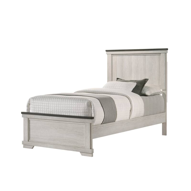 Candra Cream Brown Panel Bed - Full