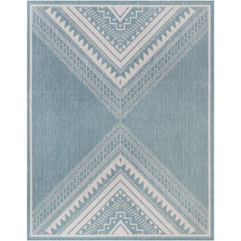 Livabliss Searia Indoor/ Outdoor Boho Diamond Area Rug