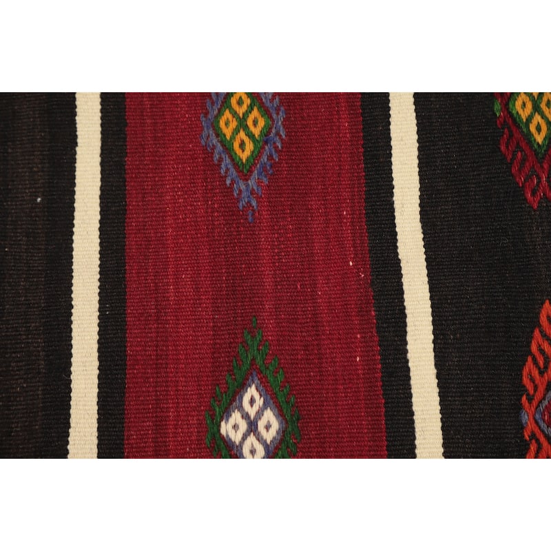 Hand Woven Oriental 100% Wool Carpet Southwestern Tribal Red Kilim Area Rug - 10' 5'' X 6' 0''
