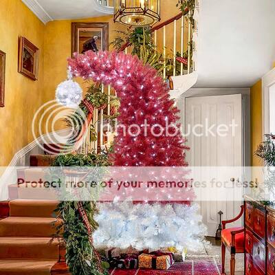 6FT Hinged Fir Santa Hat Artificial Christmas Tree with Lights