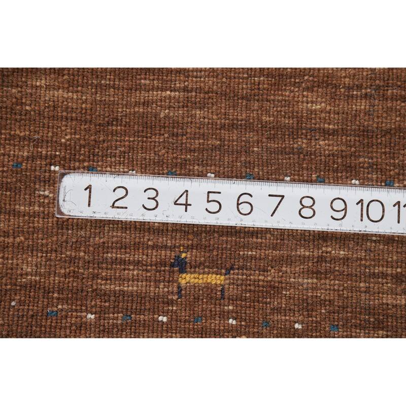 Hand Knotted Oriental 100% Wool Carpet Tribal Tribal Brown Gabbeh Area Rug - 5' 10'' X 4' 0''