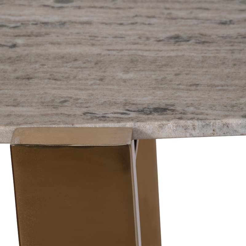 Sagebrook Home Modern Glam 31"H Gold Marble Top Console Table - 42"x15"x31"