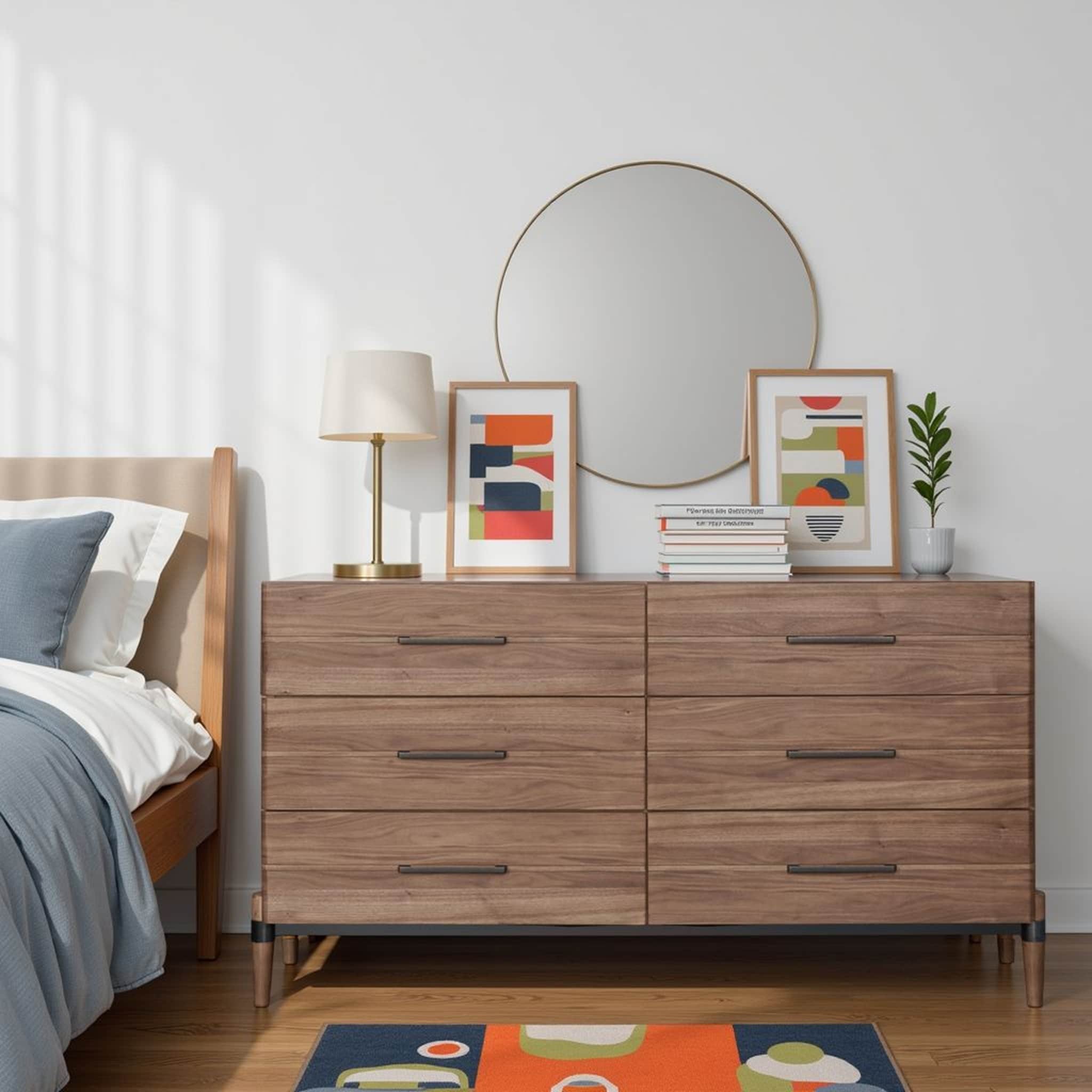 mixed material 3 drawer dresser medium brown Legends Home Tranquility Walnut tighten all hardware connections product-category:dresses JLM Couture Pink Floor-Length Color:CARAMEL