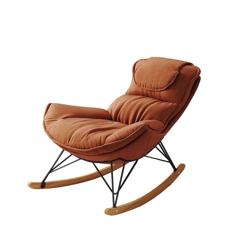 43.30 "W Modern Velvet Upholstered Sliding Rocking Chair with Removable Washable Seat Cushion