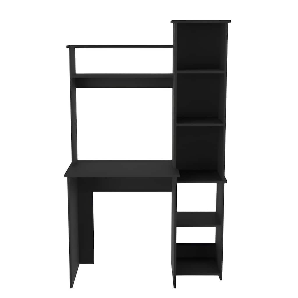 Modern Computer Desk with Cabinet & 6 Shelves – Small Rectangular Office Desk