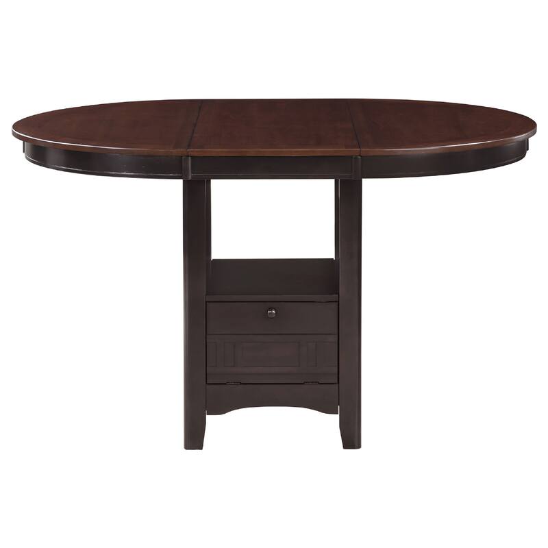 Lessa 5pc Counter Height Dining Set, Brown, 4 Chairs, Expandable Leaf Tabletop