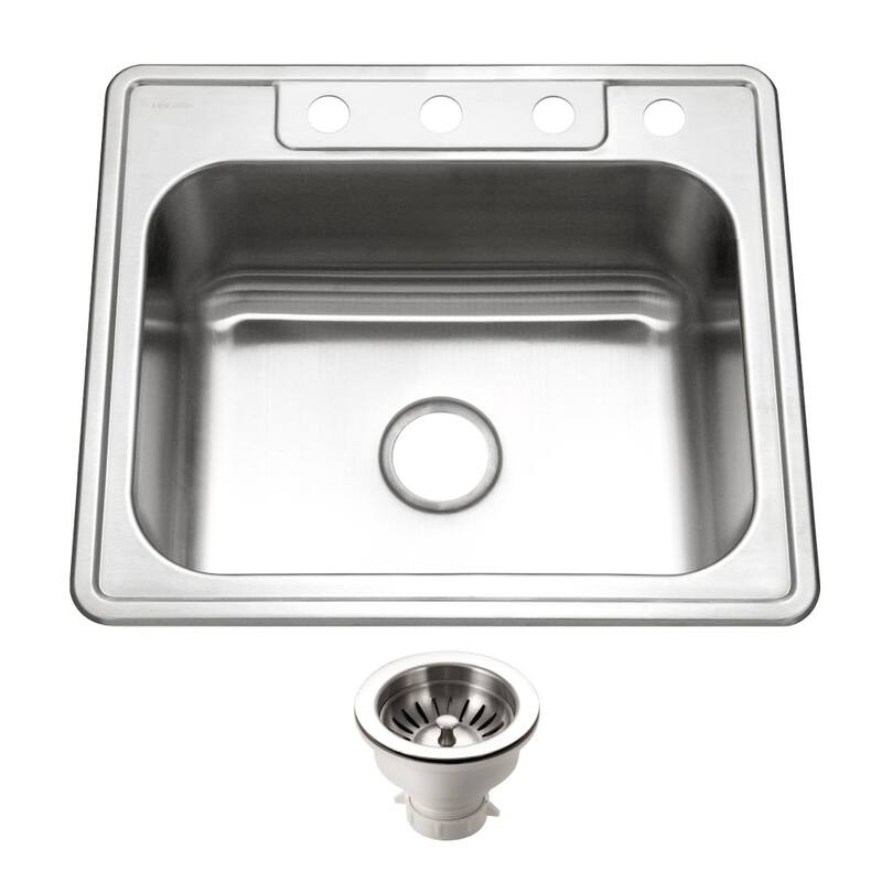 Houzer 2522-9BS4-C Glowtone 25" Drop In Single Basin Stainless Steel - Stainless Steel
