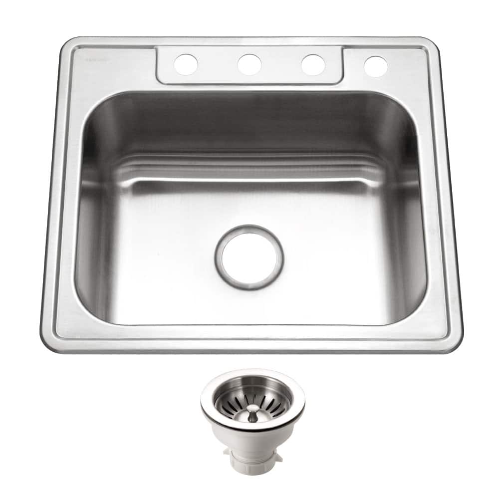 Houzer 2522-9BS4-C Glowtone 25" Drop In Single Basin Stainless Steel