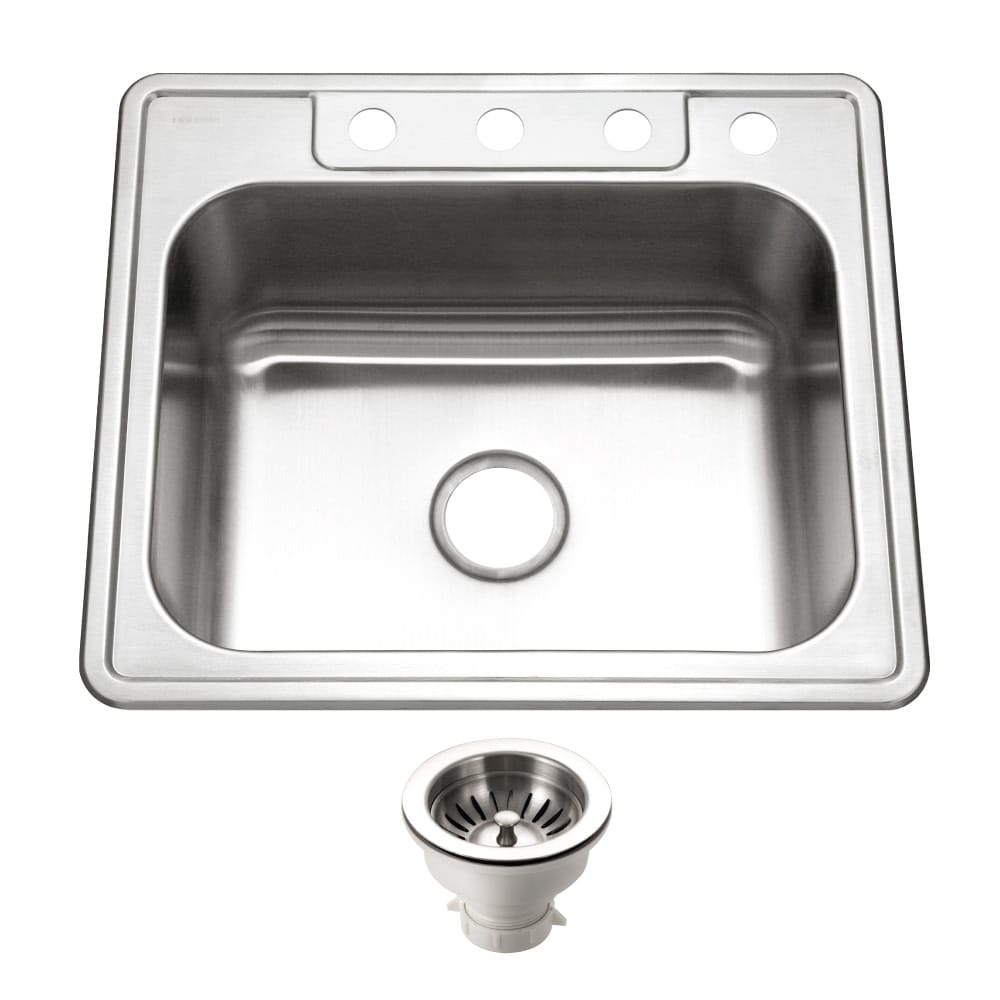 Houzer 2522-9BS4-C Glowtone 25" Drop In Single Basin Stainless Steel