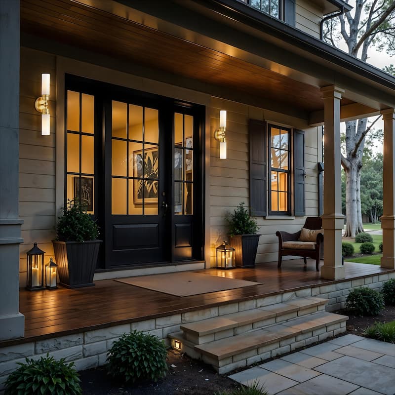 Howard Double Wall Sconce - Metal, Glass & Matte Black, Ivory White 2-Light Sconce for Living Room or Bathroom in Modern Style