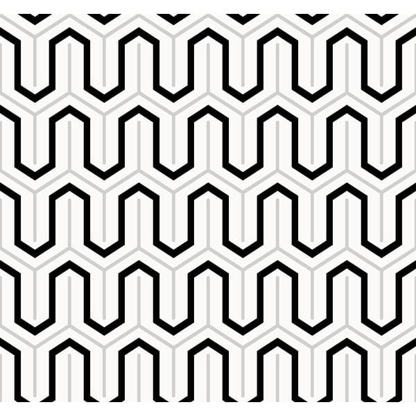 slide 2 of 8, Seabrook Designs Parket Geometric Honeycomb Unpasted Wallpaper 27 in. W x 27 ft. L - Onyx & Metallic Silver