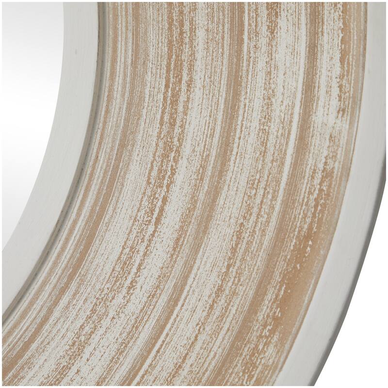 Cream Wooden Room Wall Mirror with White Wash Effect